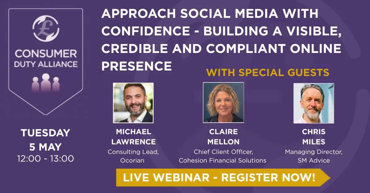 Cohesion contributes to Consumer Duty Alliance Social Media webinar