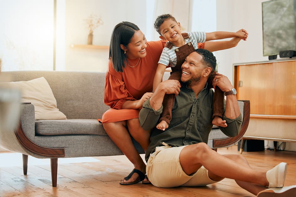 Young family benefiting from financial protection planning