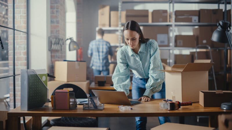 Female business owner managing her business operations